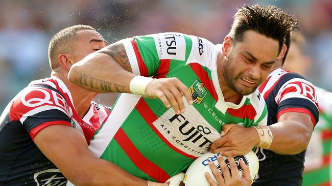 Rabbitohs backrower John Sutton will miss 16 weeks with a torn pec. Picture: Gregg Porteous