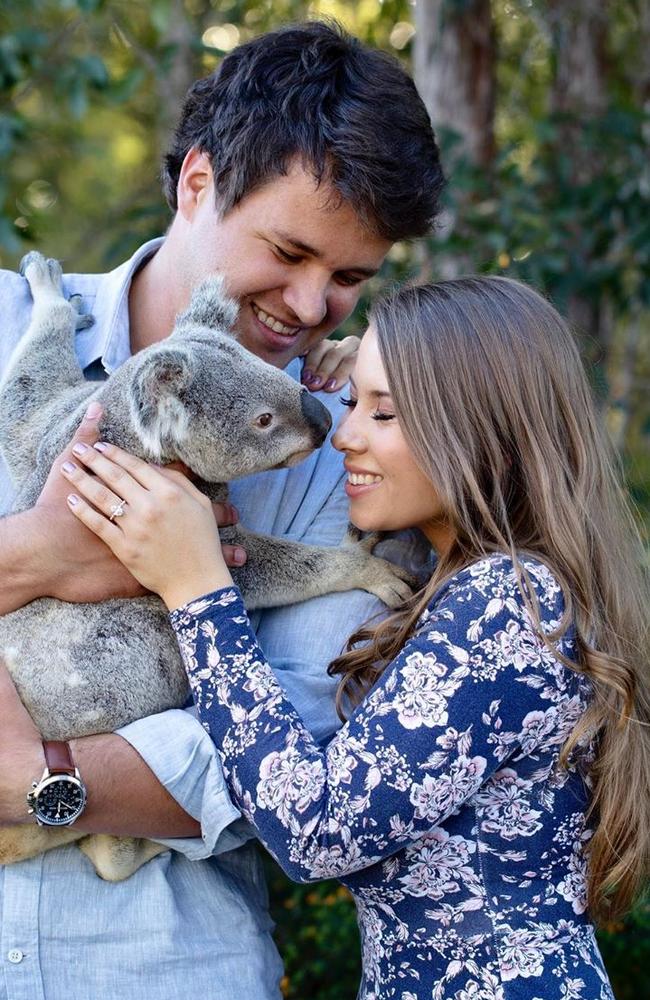 Bindi Irwin and Chandler Powell’s new post revealed they are having their wedding at Australia Zoo. Picture: Instagram/BindiIrwin