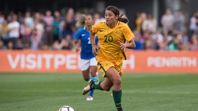 Can Sam Kerr lead us to a medal in Tokyo? Picture: Getty Images