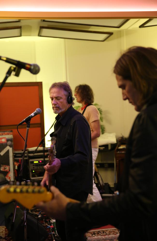 The Church frontman Steve Kilbey (centre) back in the studio with ex-Powderfinger guitarist Ian Haug.