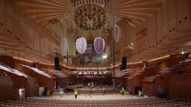 Concert Hall renovations are underway at the Sydney Opera House, its biggest refurbishment since it opened. Picture: Nick Cubbin