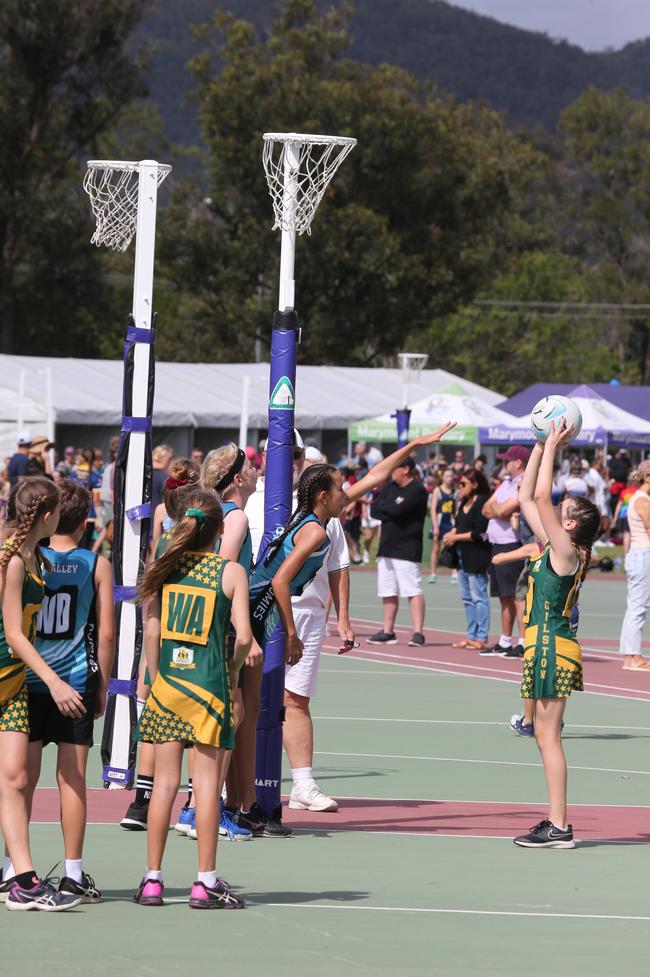 The Netball Qld Primary Schools Cup grand finals are being held at the Hinterland District Netball Association at Mudgeeraba. Picture: Mike Batterham.