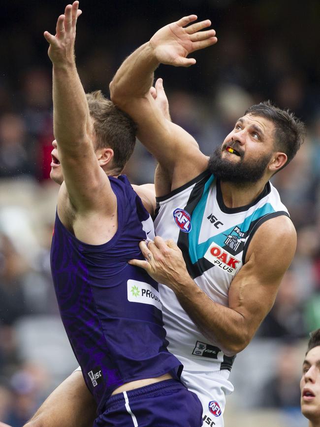 Port Adelaide will miss ruckman Paddy Ryder this weekend. Picture: AAP