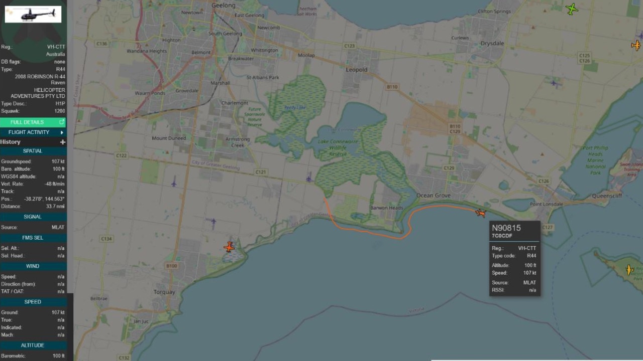 The flight data from Open ADBS.
