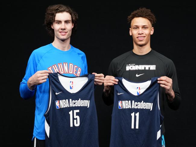 Daniels and fellow Aussie Josh Giddey. (Photo by Jesse D. Garrabrant/NBAE via Getty Images)