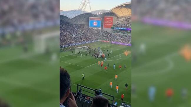 Fan footage of Melbourne Derby invasion