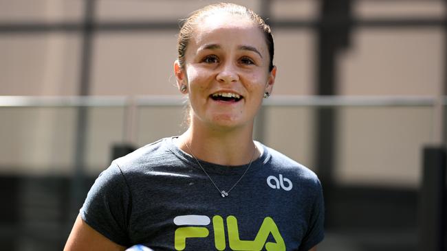 Ash Barty addresses the media for the first time since her shock retirement. Picture: NCA NewsWire / Dan Peled