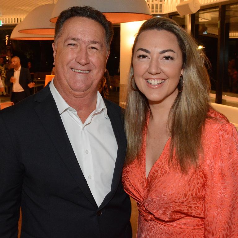 Ian Brown and Jessica Mellor at the opening of Isoletto Pool Bar at the opening of Isoletto Pool Club at The Star Gold Coast. Picture: Regina King