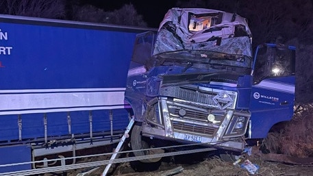 The truck crash at Callington overnight. Photo: SA Police