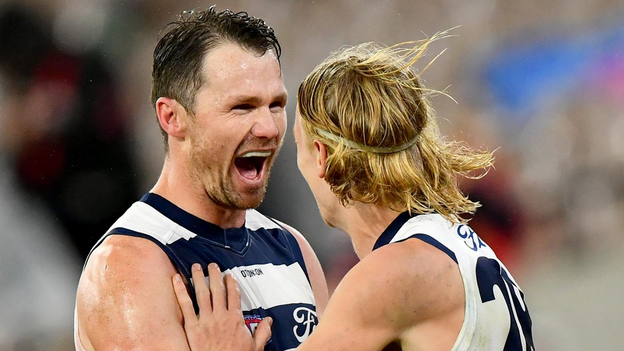 Geelong coach Chris Scott says the win over Essendon signalled an important return to form for captain Patrick Dangerfield after a frustrating season. Picture: Josh Chadwick / Getty Images