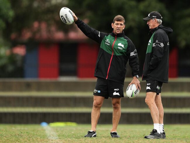 Jason Demetriou with Wayne Bennett in 2020. Picture: Mark Metcalfe/Getty