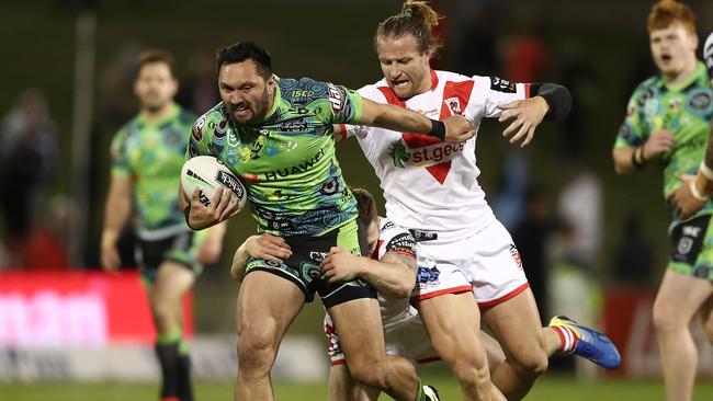 Jordan Rapana runs the ball against St George Illawarra. Picture: Getty Images