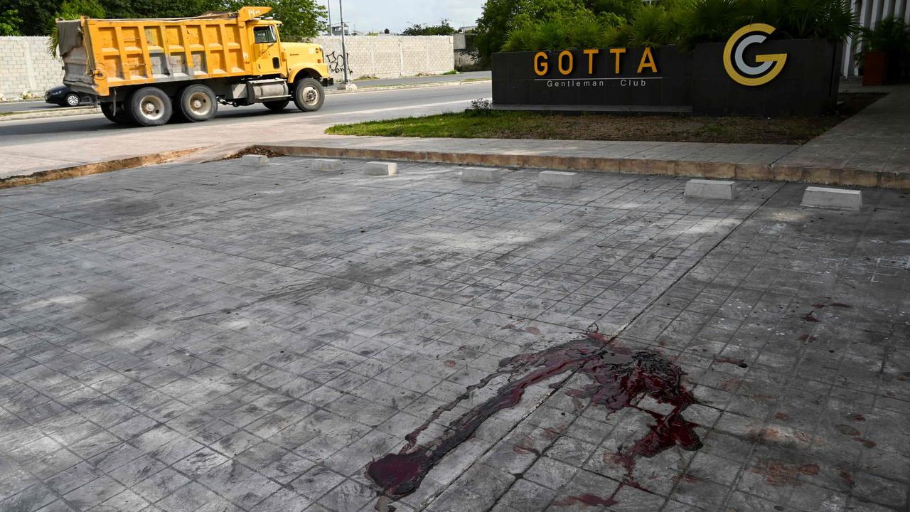 Bloodstain at the site where Mexican journalist Francisco Romero was murdered in Playa del Carmen, Quintana Roo. The crime reporter was murdered in the resort town on Mexico's Caribbean coast after receiving threats, authorities said on Thursday, the fifth reporter slain this year in one of the most dangerous countries for the press. Picture: Rodrigo Arangua/AFP