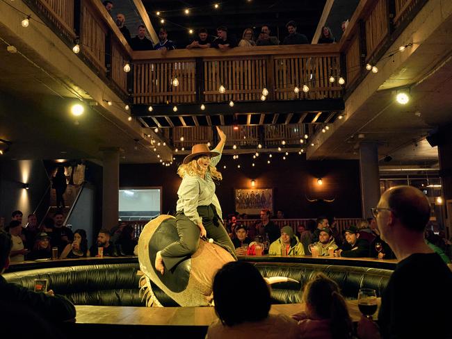 A brave bull rider: Not me, not in a million years.