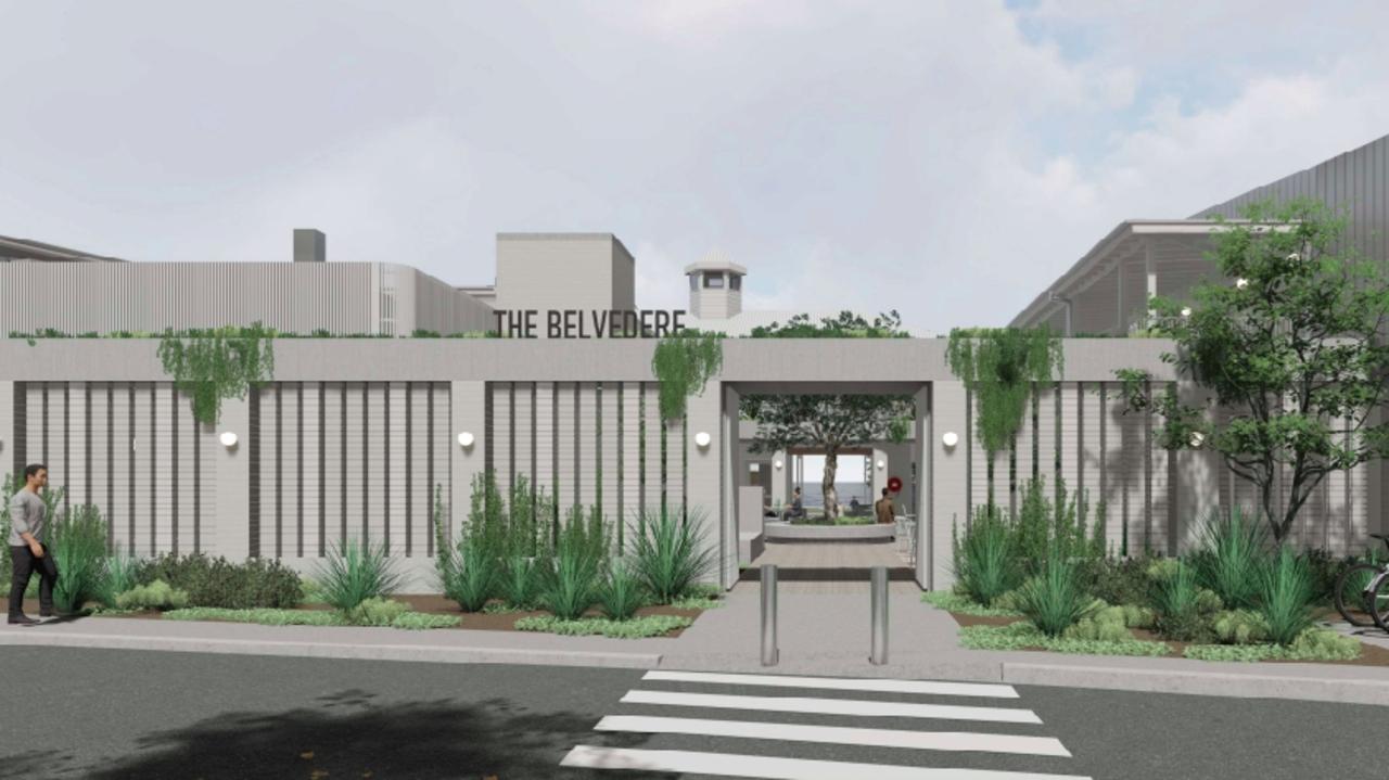 An artist's impression of the renovated "The Belvedere Hotel" in Redcliffe which will be unveiled in August 2023.