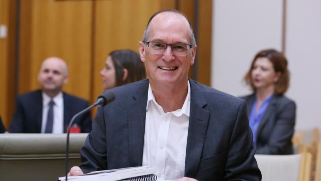 Treasury Secretary Philip Gaetjens after appearing at senate estimates at Parliament House in Canberra. Picture Kym Smith