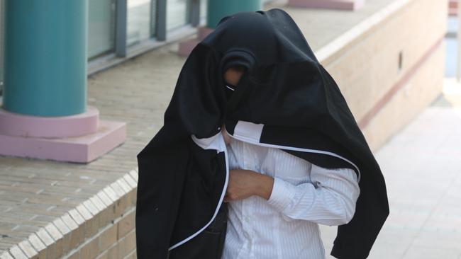 Violeta Hansen leaving Burwood Local Court on December 10. Picture: Jake McCallum