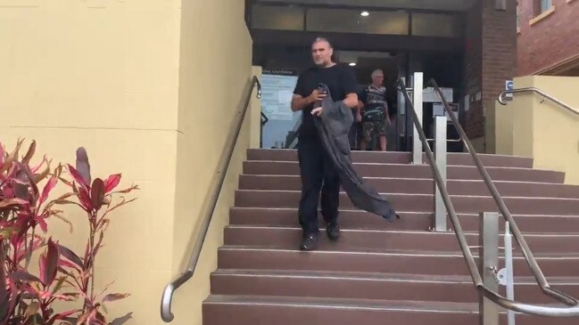 Father leaves Mackay Courthouse after being sentenced for punching a puppy