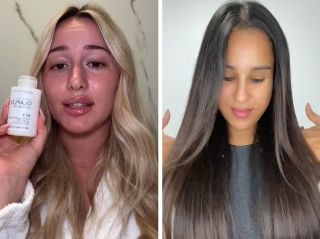 This is your chance to shop the Olaplex No. 3 Hair Perfector. Picture: TikTok @saralazellari @druni