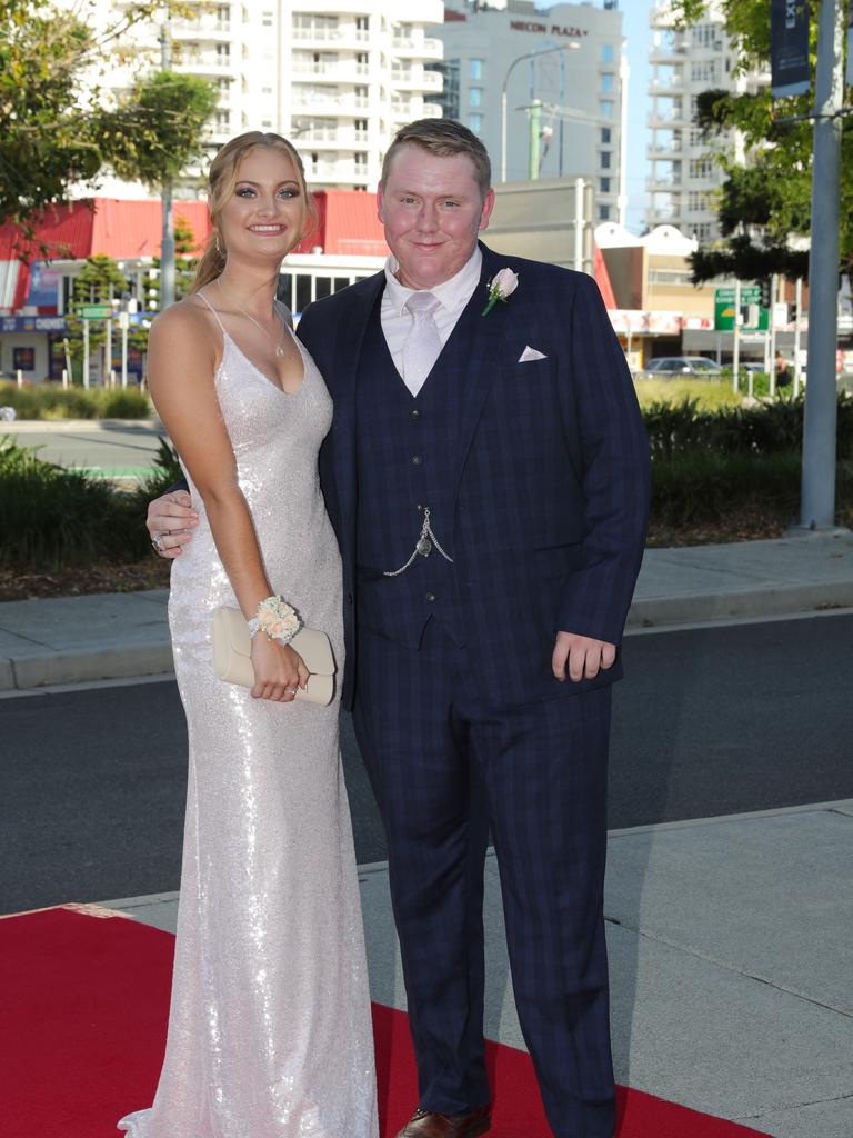 Palm Beach Currumbin State High formal at Gold Coast Convention Centre. Hayley O'Neil and Jake Morgan . Picture Glenn Hampson