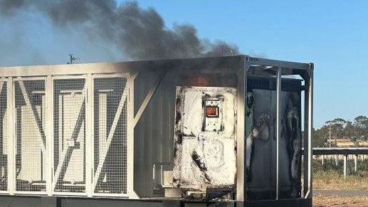 A solar farm fire near Raywood in central Victoria. Picture: Supplied