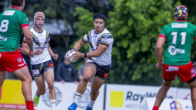 Magpies Chris Faagutu eariler in the season. He had a strong match today. Picture: Jerad Williams