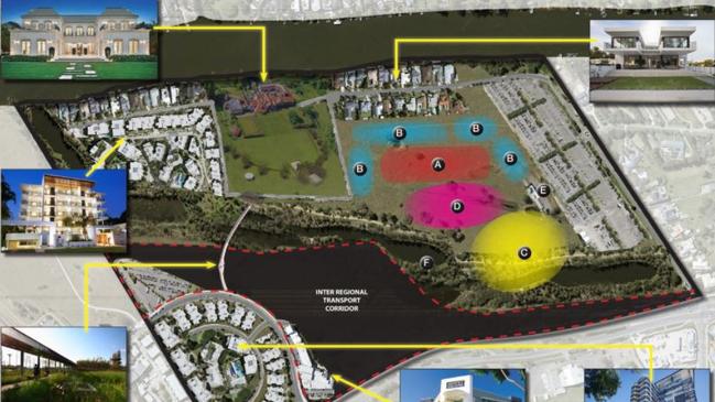 The most recent proposed design of the park, with the IRTC mapped in next to it.. 