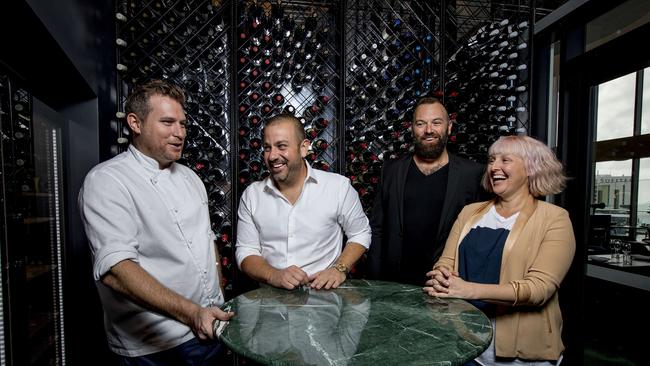 Daniel Ridgeway (Gotham, Little Truffle, BiN restaurants), Simon Gloftis (Nineteen, Hellenika), Mitchell McCluskey and Nerissa McCluskey (Commune, Etsu, Iku) give their predictions on our city’s food future. Picture: Jerad Williams