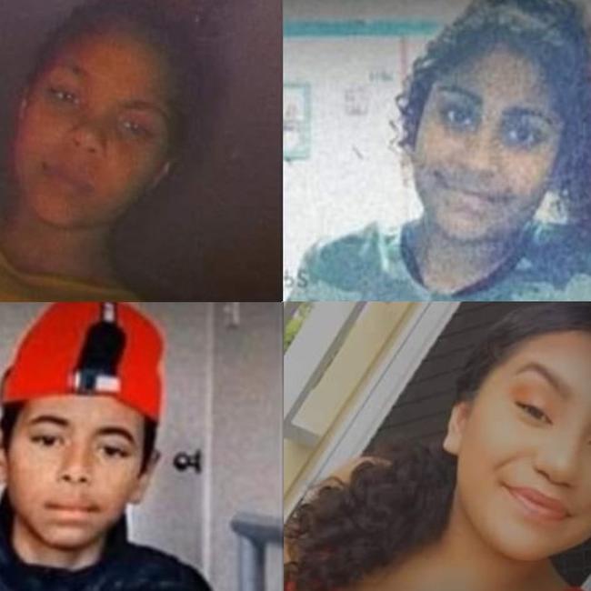 (From top) Cayenne Nona, Rayveena Coolwell, Lucius Hill (also known by Baira), and Aaliyah Tappa Brown were killed in a crash on Sunday morning.