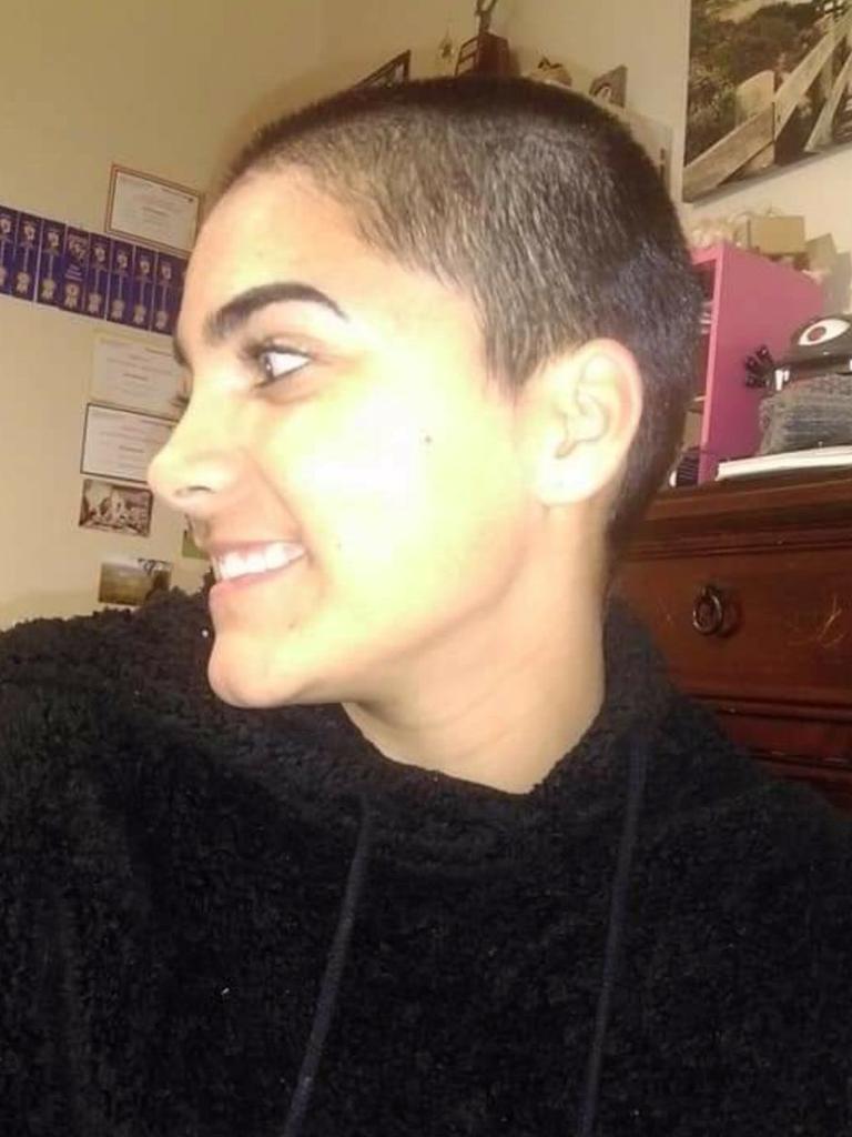 Clarice shaved her head to support her aunty who was diagnosed with breast cancer. Picture: Supplied