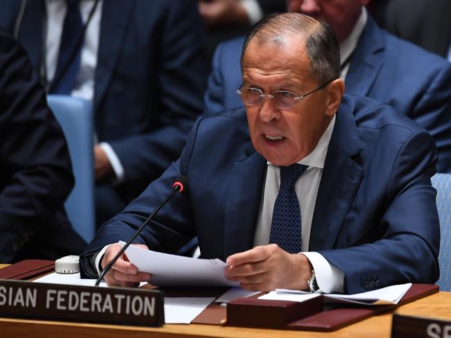 Russian Foreign Minister Sergei Lavrov speaks at a meeting of the UN Security Council on peacekeeping operations, during the 72nd session of the General Assembly in New York on September 20, 2017. Picture: Timothy A Clary/AFP