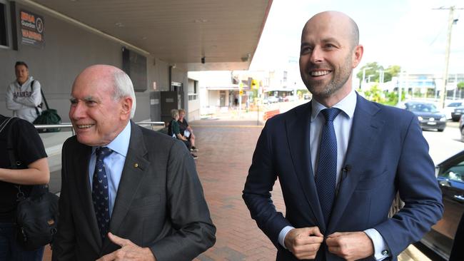 Former Australian Prime Minister John Howard making his campaign debut for the Liberal Bennelong candidate Simon Kennedy at Ryde Eastwood Leagues Club. Picture: NCA NewsWire / Simon Bullard