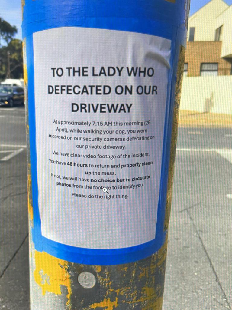 The sign has popped up at multiple locations around The Parade and Kensington Gardens in Adelaide’s east. Picture: Supplied