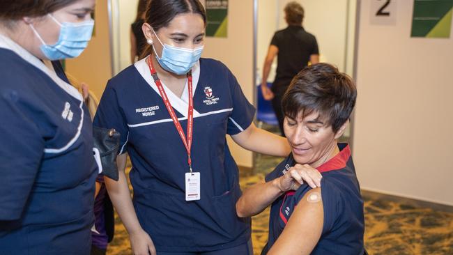 Two nurses were the first to receive the COVID-19 vaccine in WA. Picture: WA Health Department/Josh Fernandes via NCA NewsWire