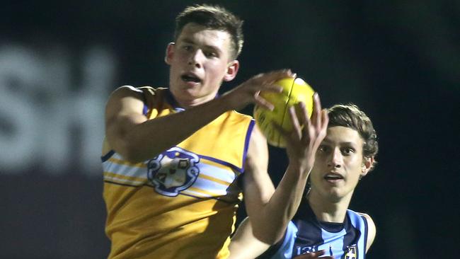 Riley Holder’s AFL Draft stocks continue to rise as he dominates SA’s college footy competition. Picture: Dean Martin