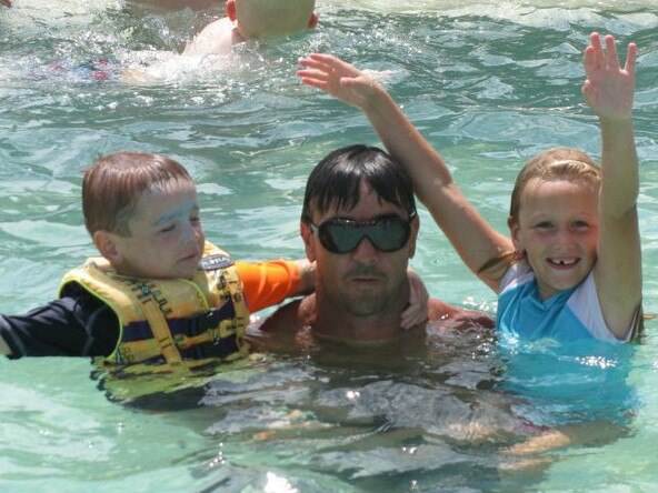 Mt Townsend with son Tyler and daughter Ashley, who all shared a love for the water. Picture: Supplied