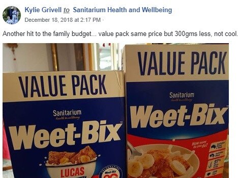 examples of disappointment for Weetbix