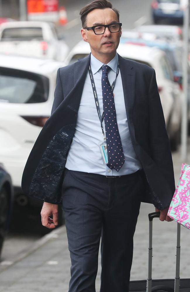 Tim Bullard secretary Department of Education Tasmania walking into give evidence at the commission of inquiry in Hobart. Picture: Nikki Davis-Jones