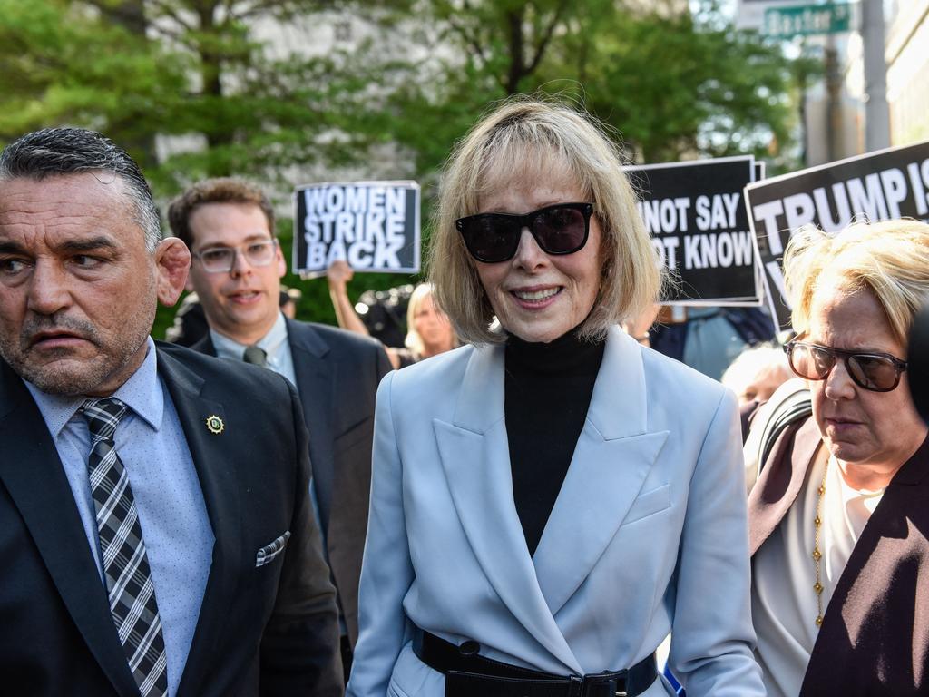 E. Jean Carroll leaves following her trial at Manhattan Federal Court on May 8. Picture: Getty Images/AFP