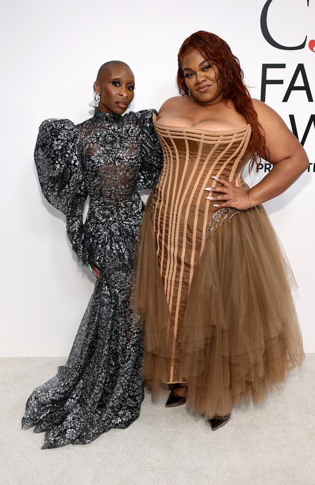 Looking right into the lens... Wicked star Cynthia Erivo and fellow actress Da’Vine Joy Randolph. Picture: Dimitrios Kambouris/Getty I