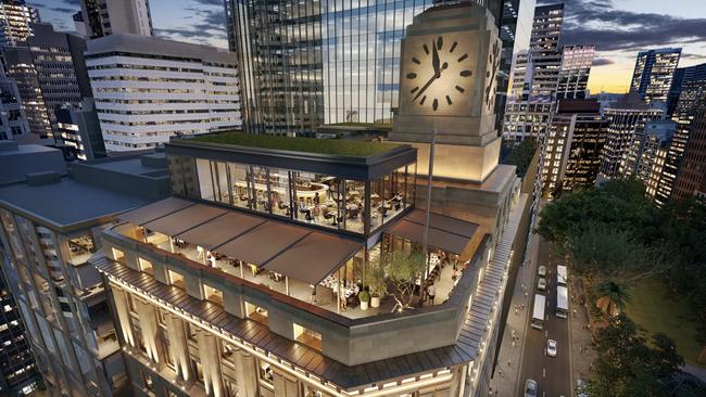 3D artist's impressions: Birds-eye view of Shell House Restaurant and Bar above Wynyard Station. Picture: Supplied