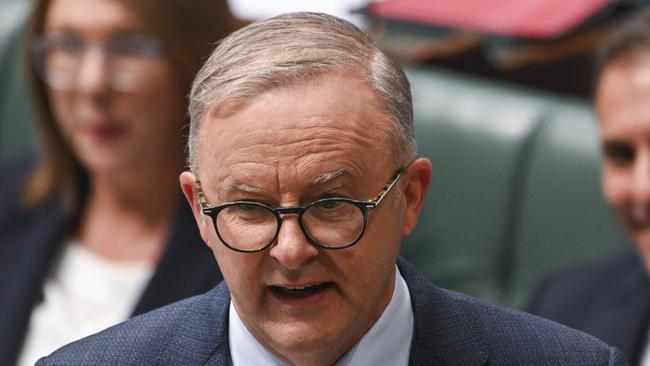 Anthony Albanese in question time on Monday. Picture: Getty Images