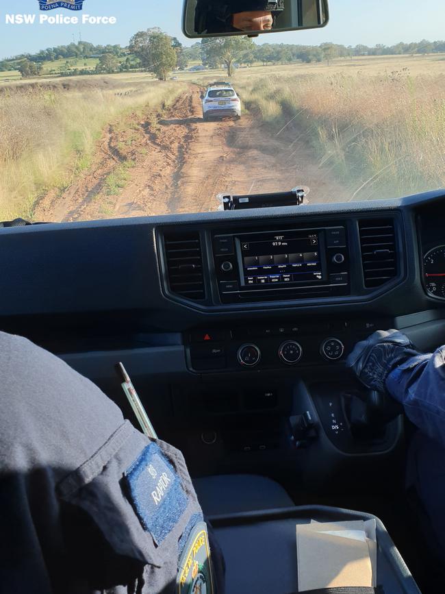 Raptor squad members on the trail of bikies in Mudgee. Picture: NSW Police