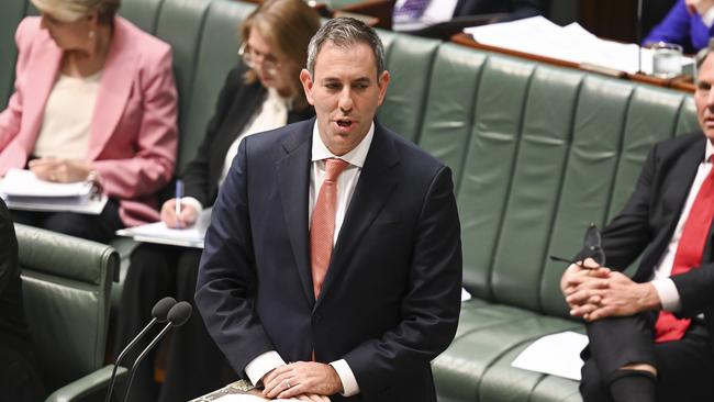 Federal Treasurer Jim Chalmers during Question Time at Parliament House in Canberra. Picture: NewsWire / Martin Ollman