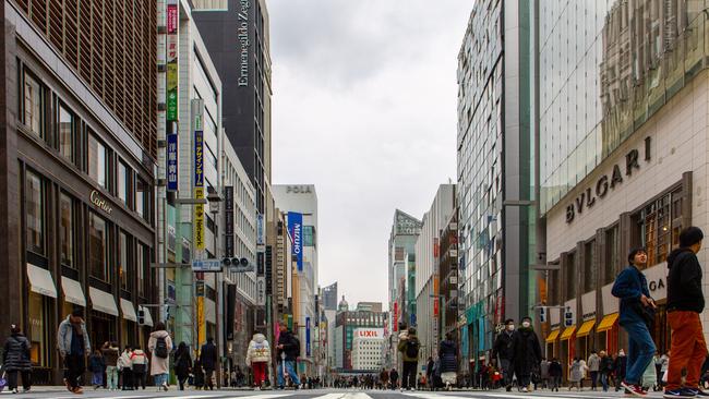 The high-end designer boutiques in Ginza's shopping district. Picture: Unsplash.com/claudioguglieri