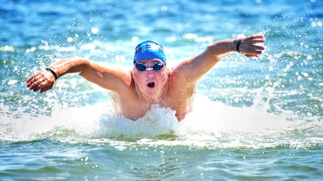 Simon Joscelyn will be the first man to attempt swimming butterfly stroke from Point Nepean to Point Lonsdale in the name of London terror Angel Kirsty Boden. Picture: Tony Gough