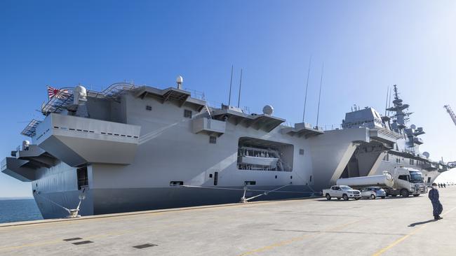 Japanese helicopter carrier, JS Izumo visited Brisbane last week before participating in Exercise Talisman Sabre 2023. Picture: Matthew Poon