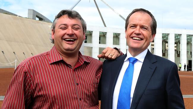 Mates Brant Webb and Bill Shorten.