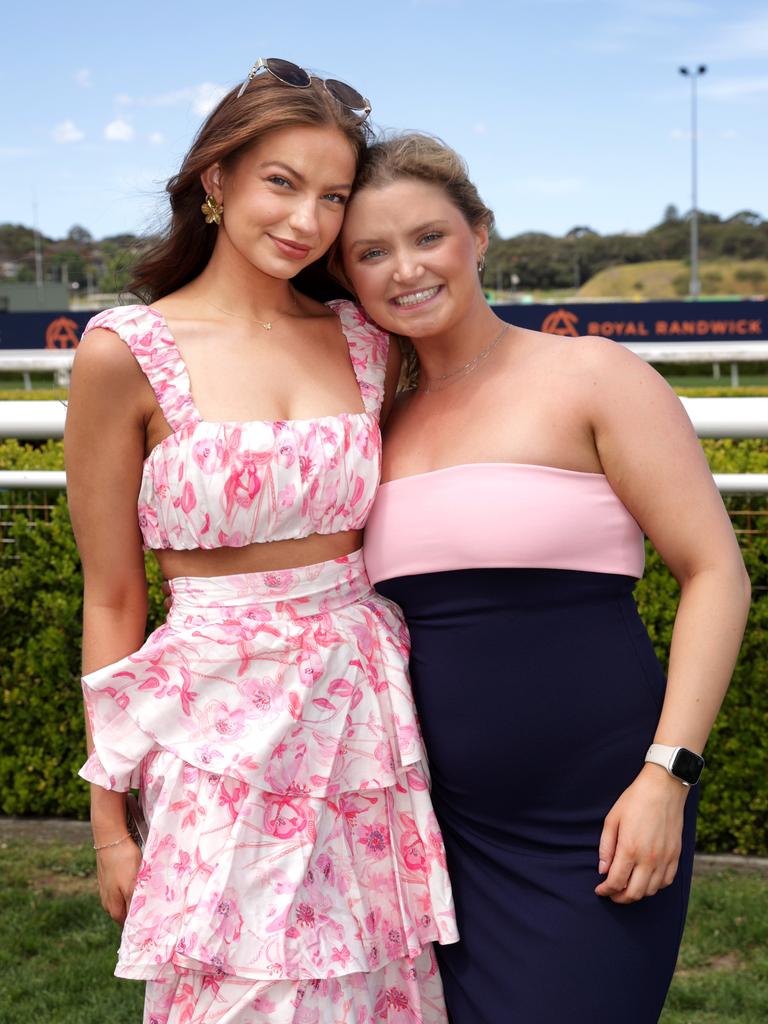 TAB Epsom Day racegoers (L-R) Imogen Graham (23) and Teah Fleming (22) (0415882502) at Randwick Racecourse. Jane dempster/Daily Telegraph.