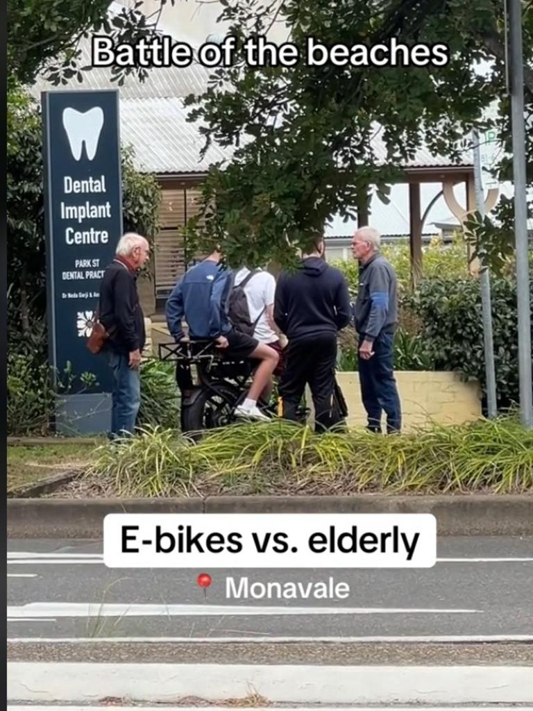 The footage quickly went viral, sparking a debate about the rights of cyclists on footpaths and the behaviour of both parties involved. Picture: TikTok/ franciscolikes2disco